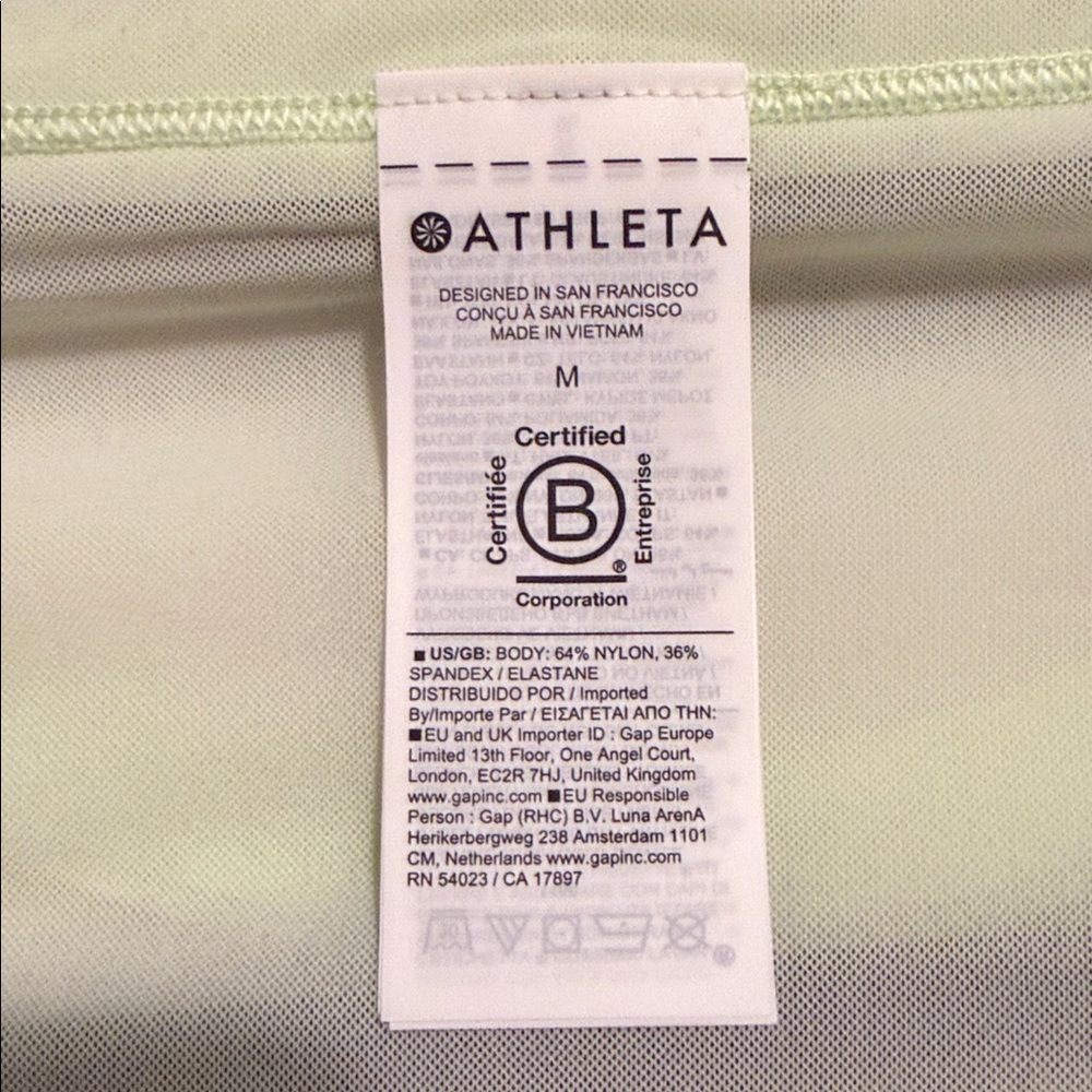 NWOT Green Mesh ATHLETA long Sleeve top/ great for spring, lg - Picture 5 of 6